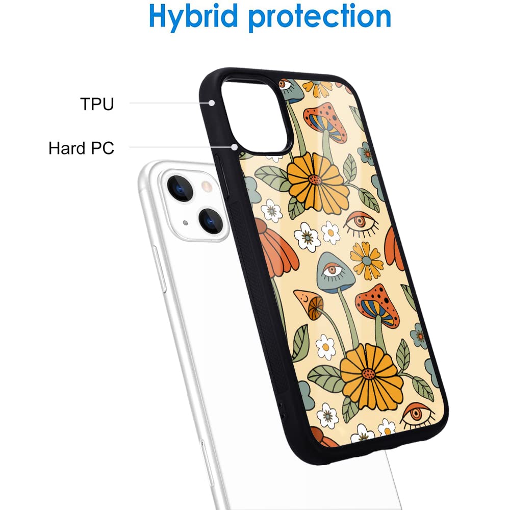 IPhone 14 Pro Cottagecore Mushroom Flower Hippie 60s 70s Aesthetic Style Case - View #5