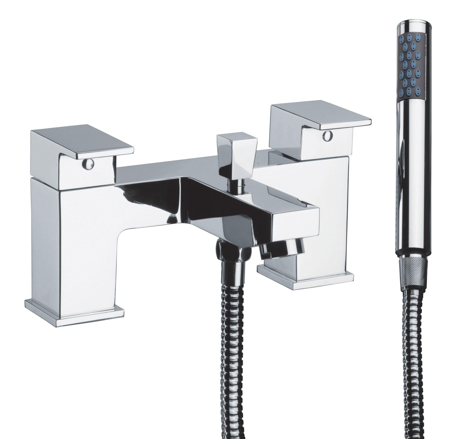 Notley Bath Filler Tap and Shower Attachment Mixer Tap Bath Filler Shower Head Mixer Bathroom Tap 3-Lever Faucet Bathtub with Handheld Shower Head Attachment Taps for Bathroom Bath