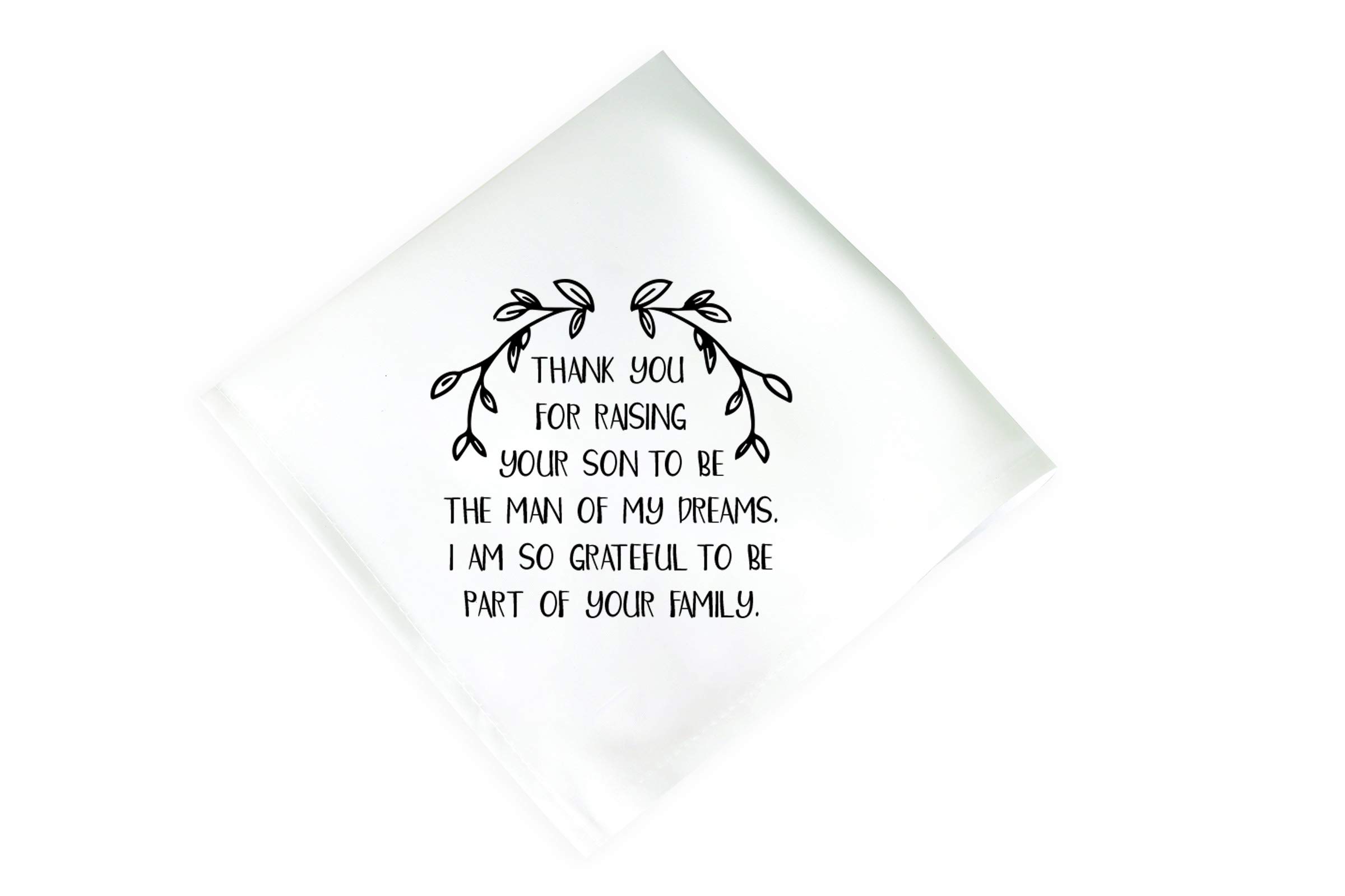 Thank You For Raising The Man Of My Dreams Wedding Handkerchief Gift For Men Women | Mother Of The Groom/Father Of The Groom Personalized Marriage Gift | Thank You Wedding Keepsake Gift
