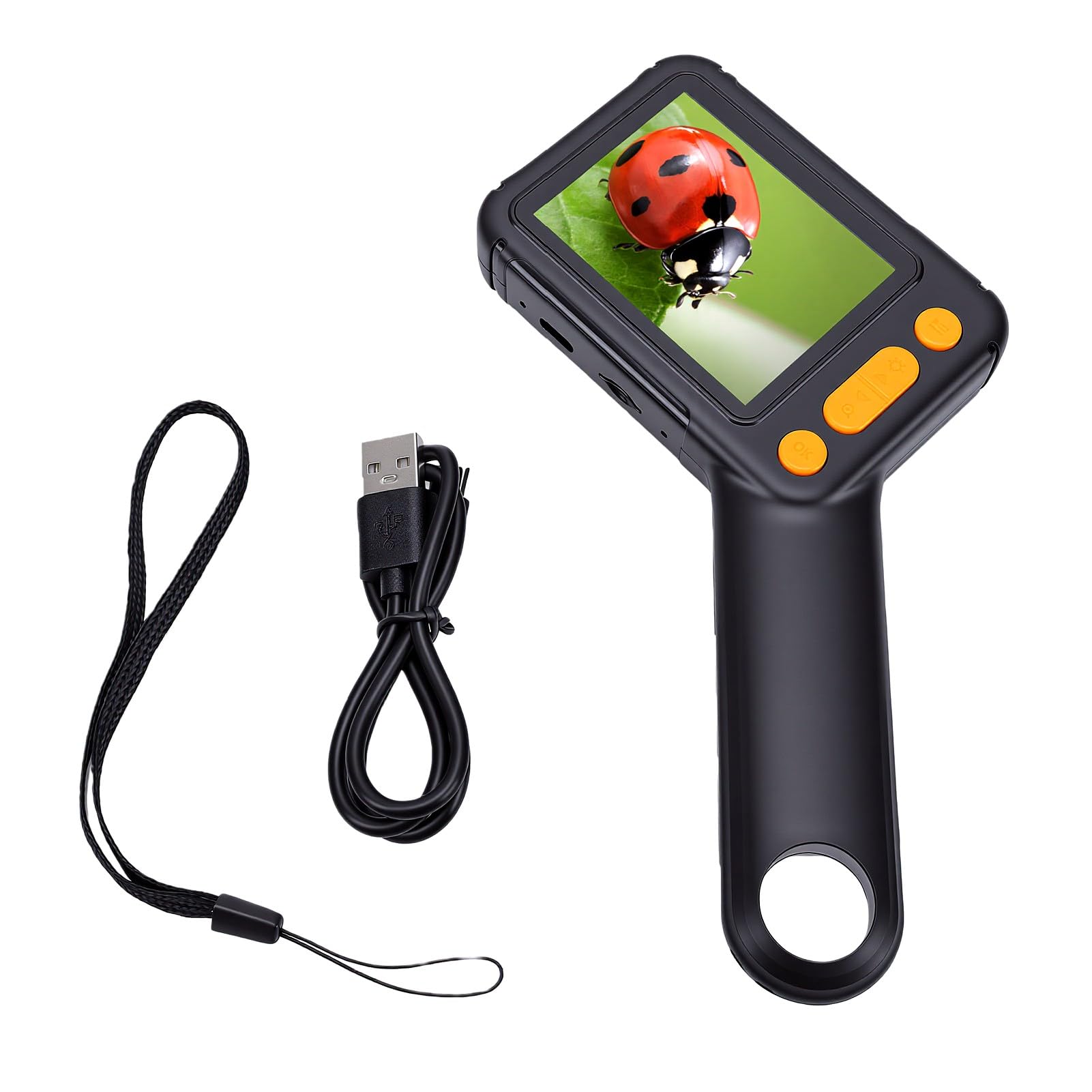 Goshyda Microscopio Digitale Portatile con Schermo da 2,8 Pollici, 8 Luci