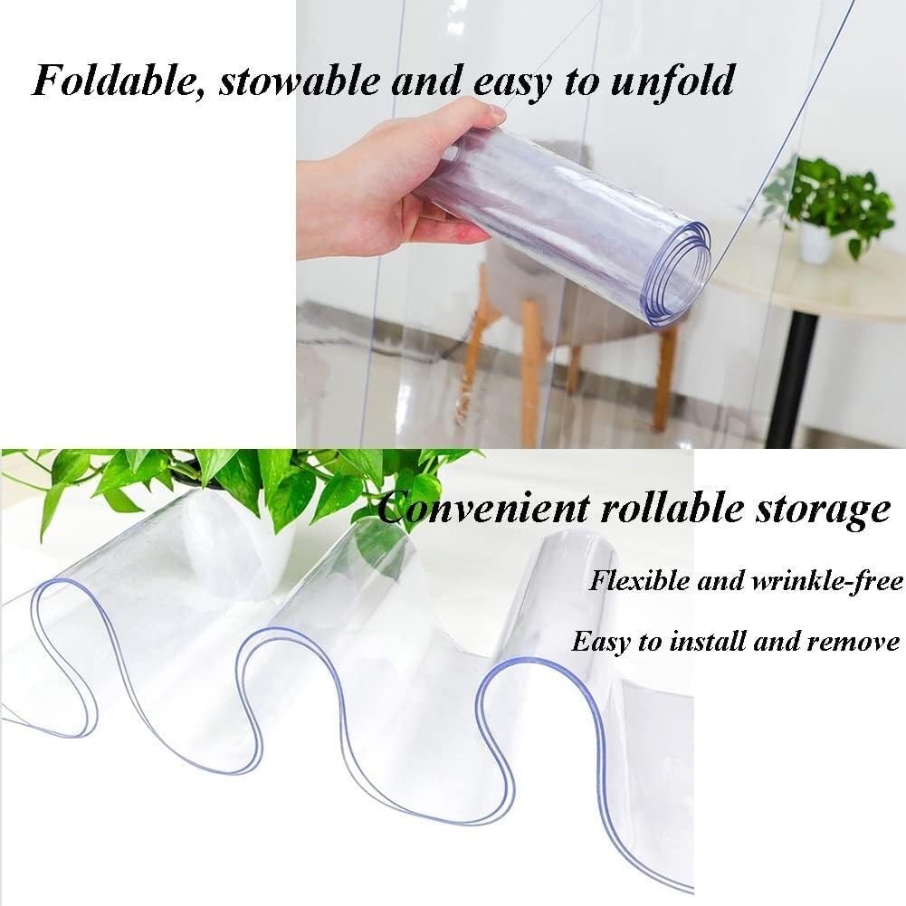 Tenda a strisce in PVC trasparente, ideale per porte del personale e sale frigorifere, 1,5 x 2,2 m, facile da installare, perfetta per magazzini e celle frigorifere