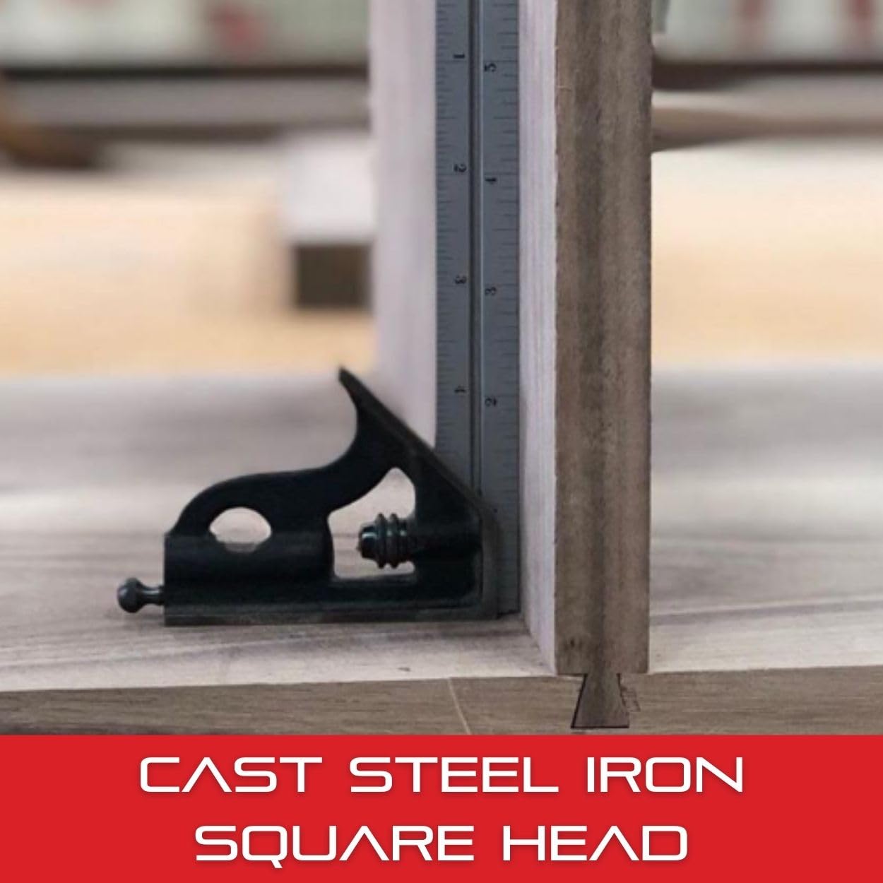 Starrett Square Head Only for 4" Combination Squares - Ideal for Woodworking and Metalworking - Black Wrinkle Finished, Cast Iron Steel Center Head - H11-4