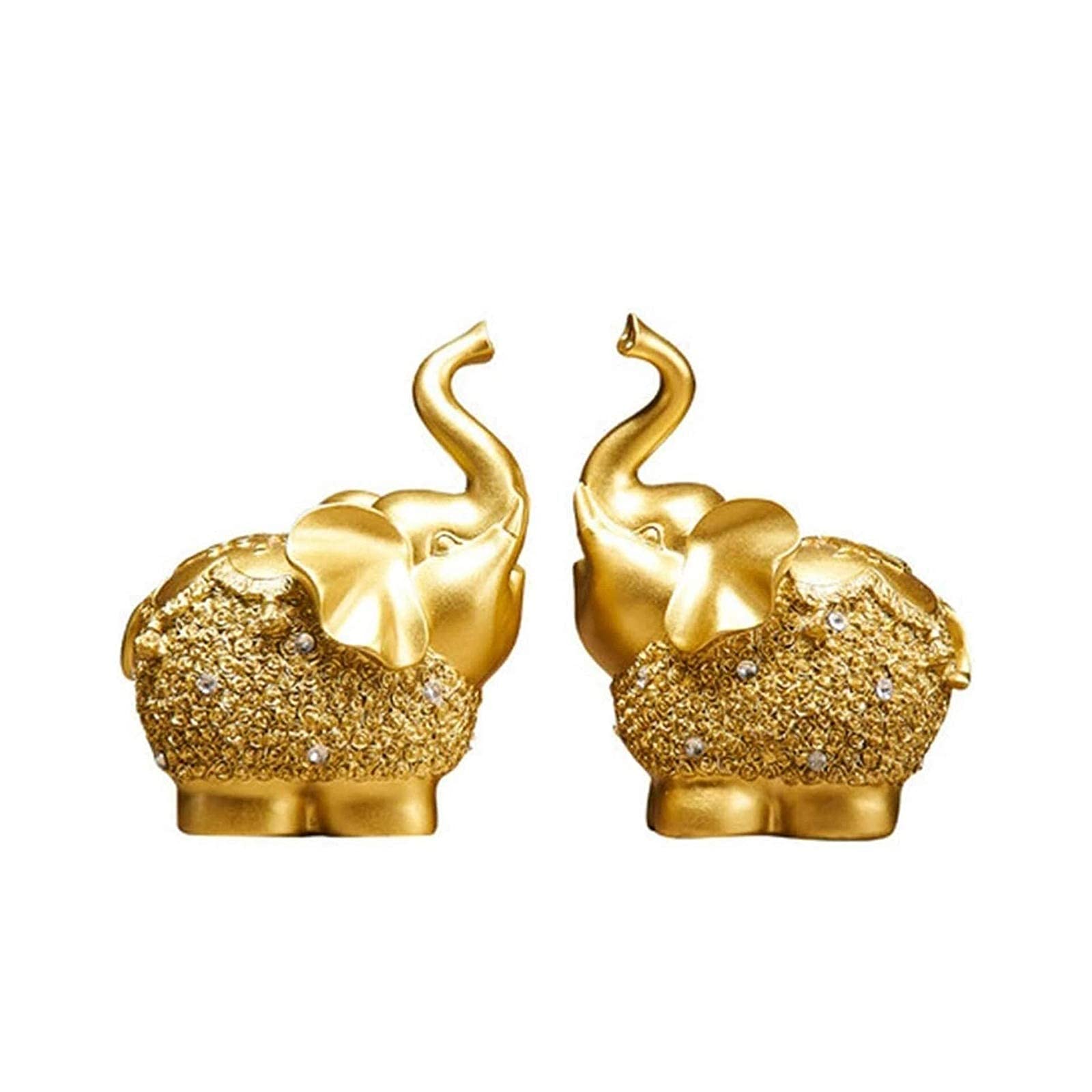 Estatua de Feng Shui 2 Piezas Figuras de Elefante Riqueza Figura de Elefante de la Suerte Adorno de Escritorio de Resina decoración de la habitación del hogar decoración de Escritorio Navida
