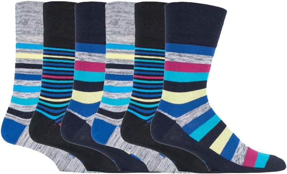 Gentle Grip - 3 Pack Mens Non Binding Loose Fit Top Crew Socks