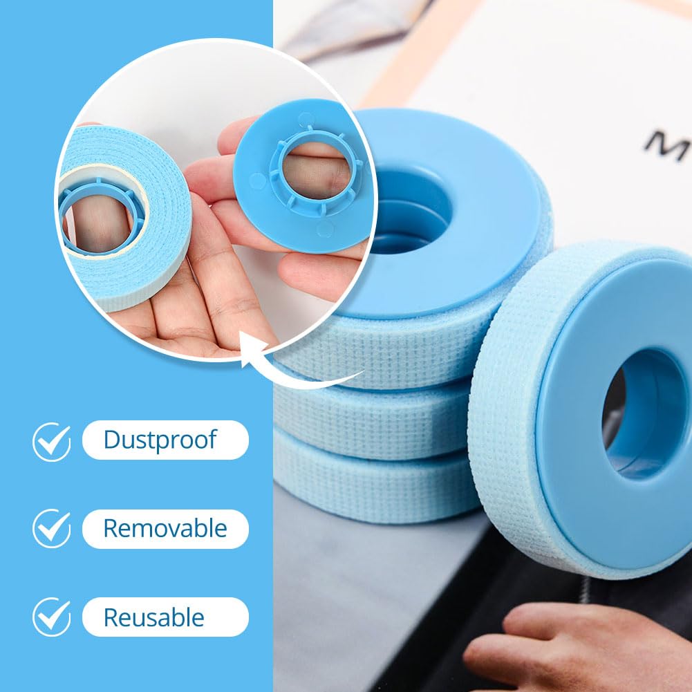 Lunamoon 4 Rolls Tape for Eyelash Extensions Eyelash Tape Eyelash Tape, Band-Blue*4 - Image 4