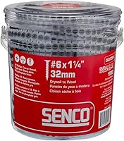 SENCO 06A125P DuraSpin #6 x 1-1/4" Collated Drywall to Wood Screws, 1000 Ct Tub - Corrosion-Resistant Auto-Feed