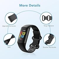 Vista 4 de Paquete de 2 bandas impermeables compatibles con Fitbit Charge 5/Fitbit Charge 6 para mujeres y hombres, pulseras de repuesto clásicas suaves