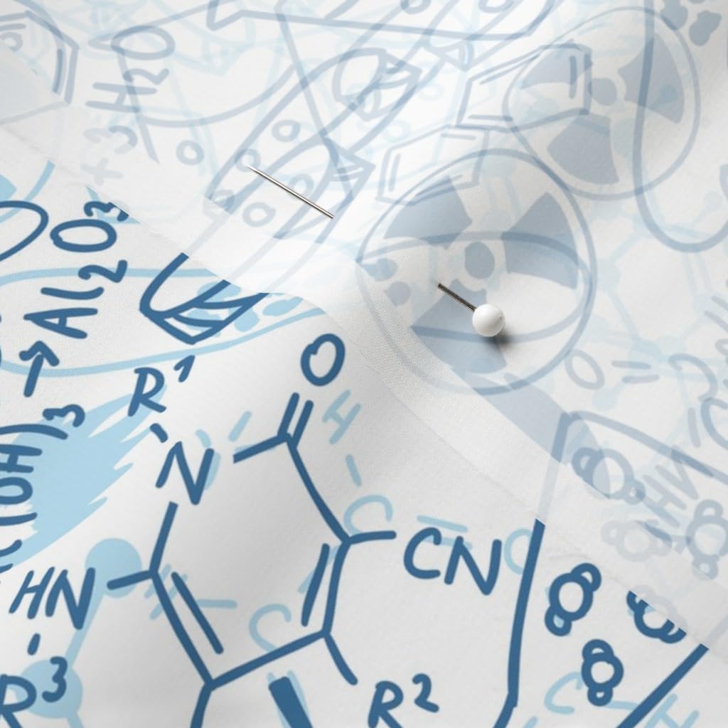 Spoonflower Fabric - Chemistry Math Science Nerd School Teacher Printed on Chiffon Fabric by The Yard - Sewing Fashion Apparel Dresses Home Decor