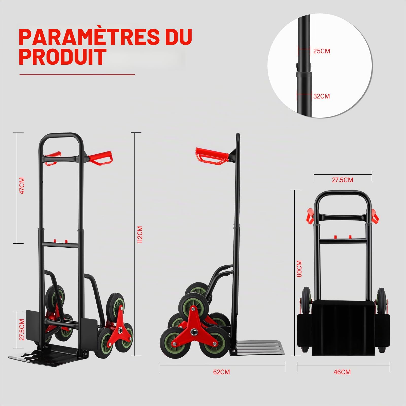 TEENO Chariot Diable Pliable, Chariot de Transport