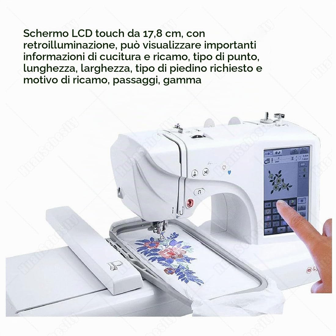 Macchina da Ricamo Digitale Elettrica, Multifunzionale, Automatica per Uso Domestico, per Cucire e Ricamare Facile da Usare