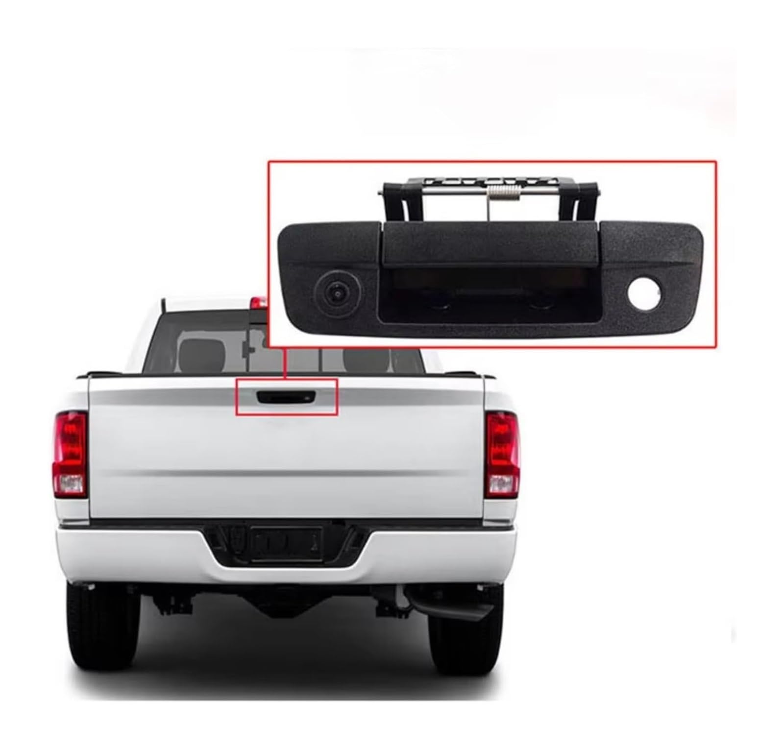para Dodge para Ram 1500 2500 3500 2009 2010 2011 2012 2013 2014 2015 2016 2017 Cámara Visión Nocturna HD Puerta Trasera Manija Portón Cámara de Respaldo(Dynamic Trajectory)