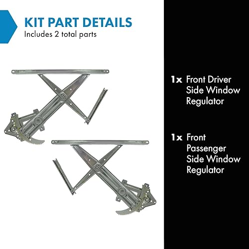 Miniatura 436 de TRQ Juego de elevalunas manual para el lado del conductor y del pasajero compatible con Chevrolet Tracker 1998 1989-1997 Geo 1989-1998 Suzuki