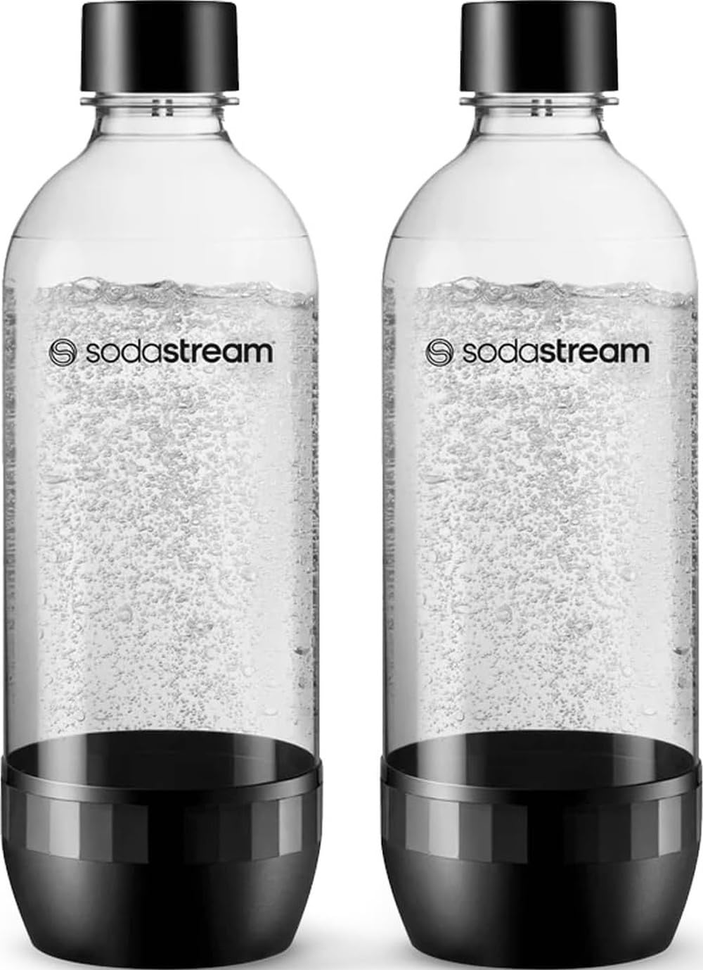 sodastream Set of 2 Classic Dishwasher Friendly Carbonating Bottles, Large, 1 L, Material: Tritan, BPA-free