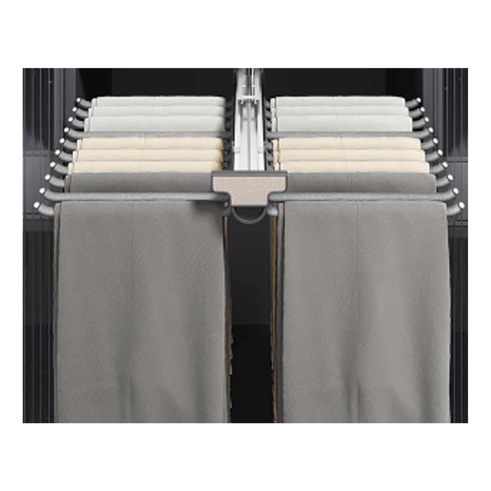 Porte-pantalons extractible pour remédier au manque de place en armoire