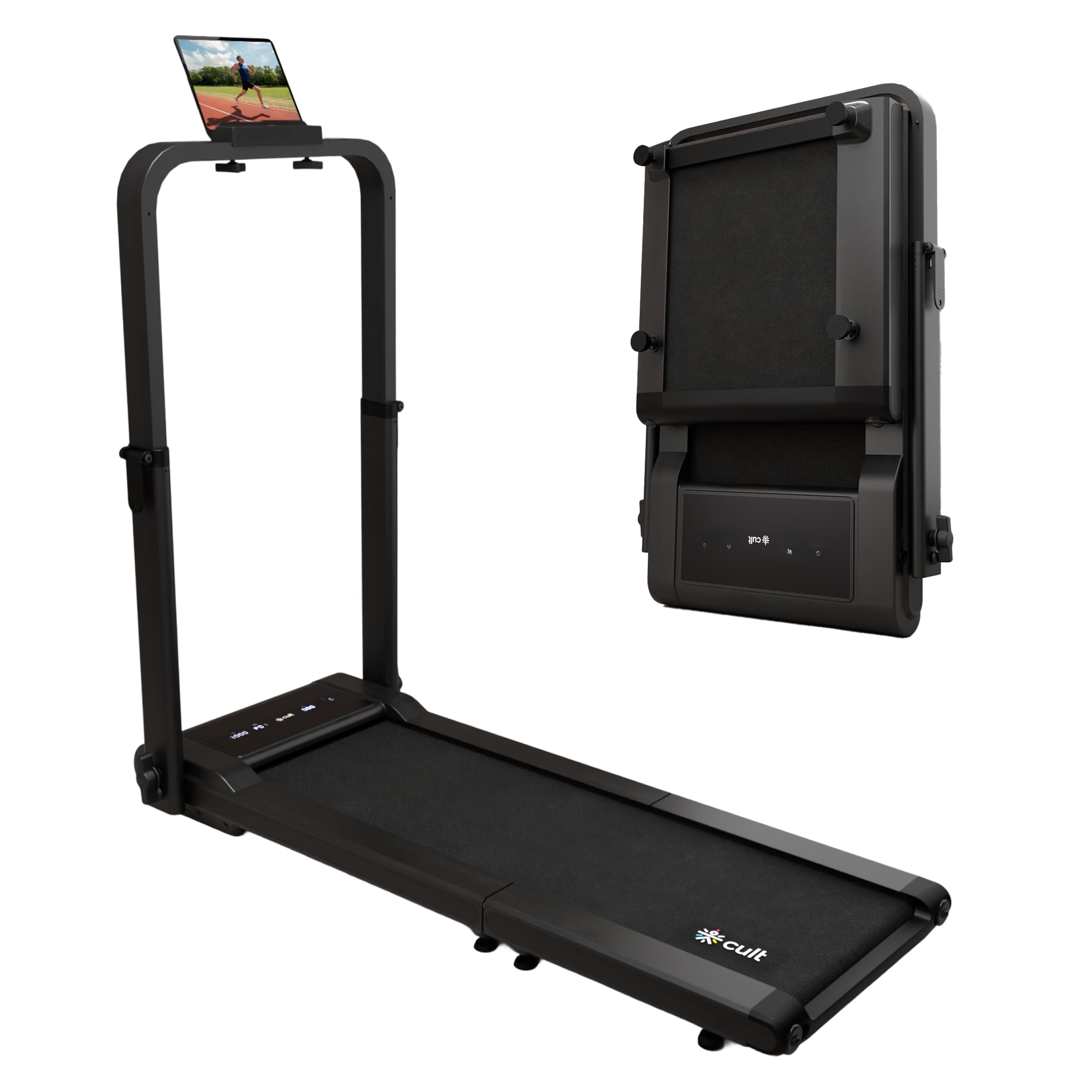 Cult Fold Plus Center-Folding Walking Pad with 5HP Motor with Easy Remote Control | Max User 130kg | Top Speed 12kmph | Running Deck 39.3 x 15.7 inches | Space Saving & Perfect for Home use Treadmill