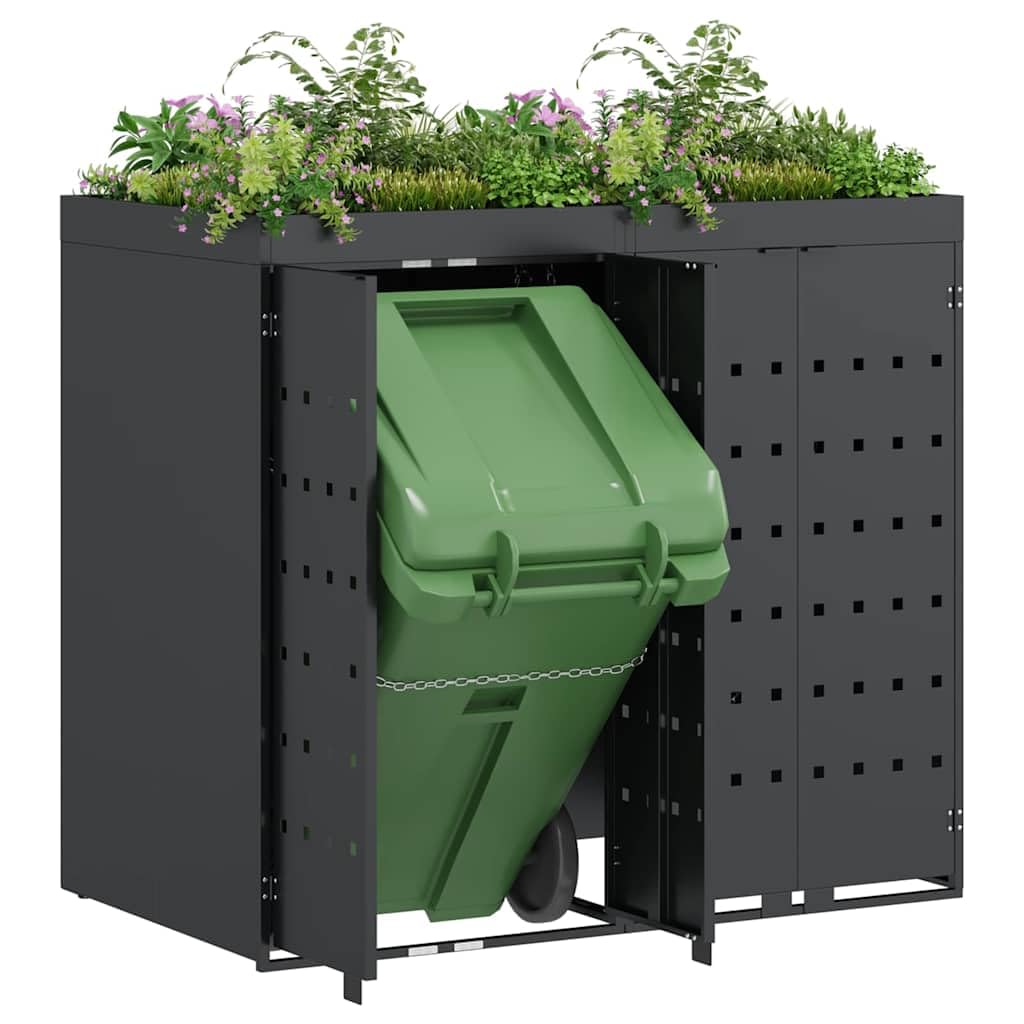 Genérico Almacenamiento de Cubos Wheelie para 2 Cubos Antracita,Casa y jardín,Productos del hogar,Accesorios para contenedores de residuos,Soportes para contenedores de residuos-3394743
