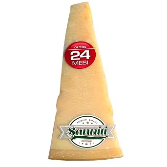 Sanniti Parmigiano Reggiano, 24 Month Aged, 2.5 lbs average | Authentic Italian Parmesan Cheese | Rich, Nutty Flavor for Grating, Cooking & Cheese Boards