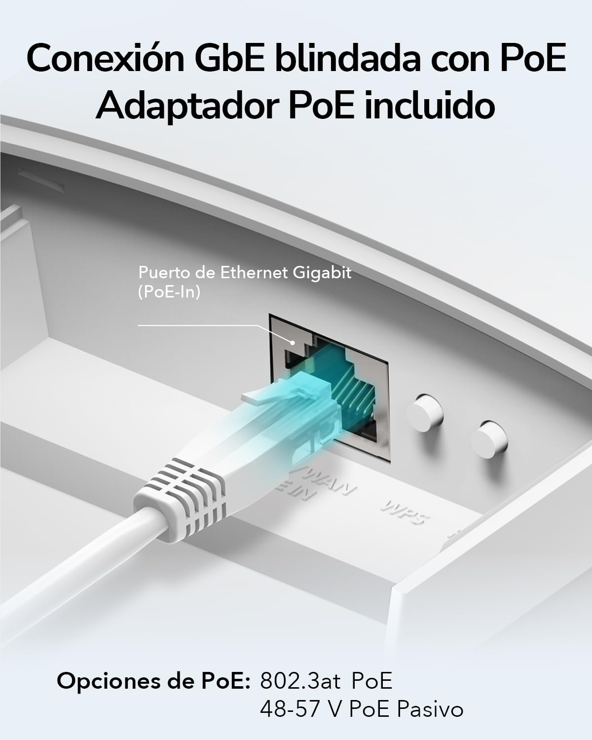 Cudy AP3000 Outdoor WiFi 6 AX3000 IP65 Punto de Acceso, Puertos Gigabit RJ45, Compatible con PoE Pasivo 802.3at o 48~57V