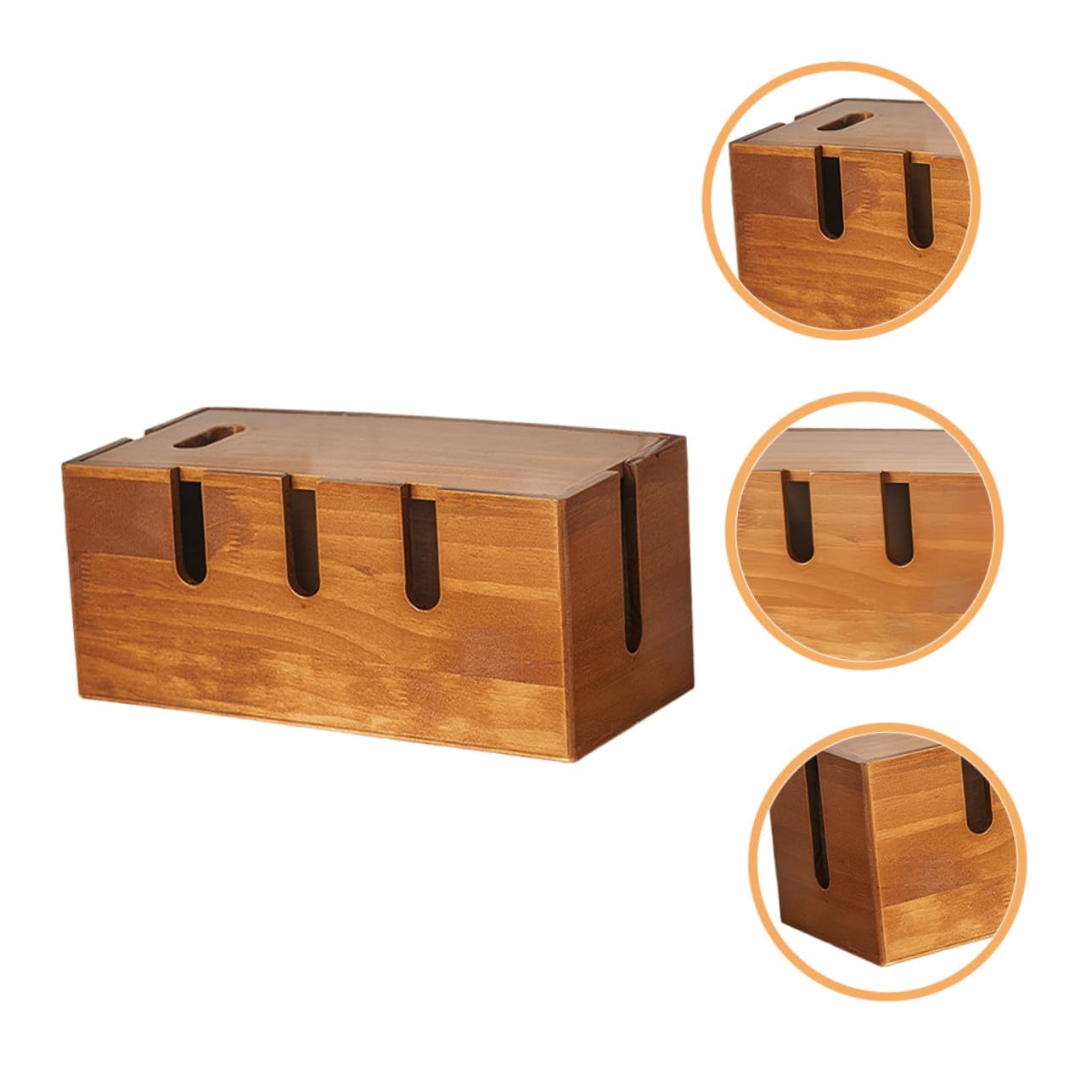 Kabelmanagementbox aus Massivem Holz Große Aufbewahrung für Steckdosenleisten und Ladekabel Vielseitig für Büro und Zuhause Stilvolles Design mit Robustem Material Einfache