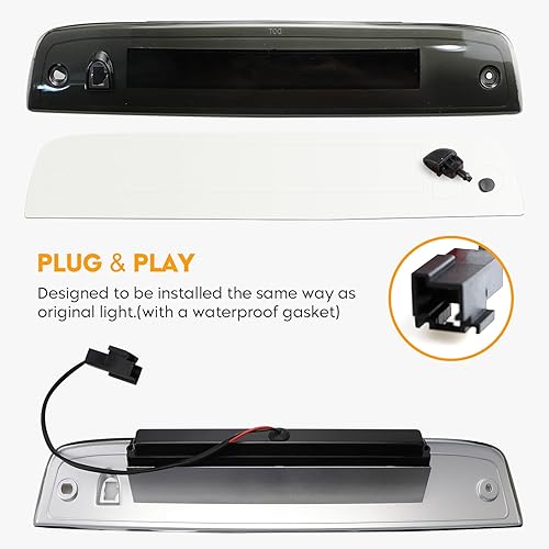 Miniatura 6 de 3 luz de freno LED de montaje alto para Ford ExpeditionLincoln Navigator (2003-2016) para 923259 7L1Z13A613A (lente humo de carcasa negra)