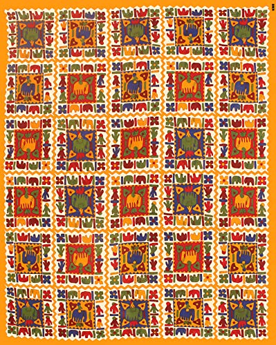 Image of 100% Cotton 240 TC Pure Cotton Bedsheet for Double Bed, King & Queen Size Bed with 2 Pillow Covers, Jaipuri Rajasthani Design, Extra Soft & Wrinkle Free 90x100