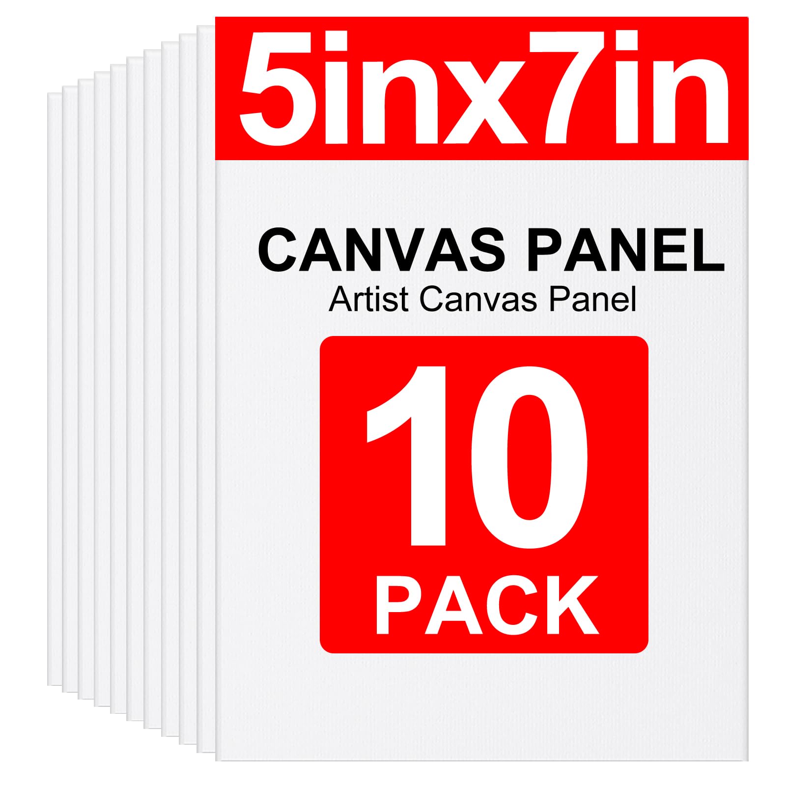 10Pack Canvas for Painting, 13 x 18cm(5" x 7"), Blank Canvas Panels Board