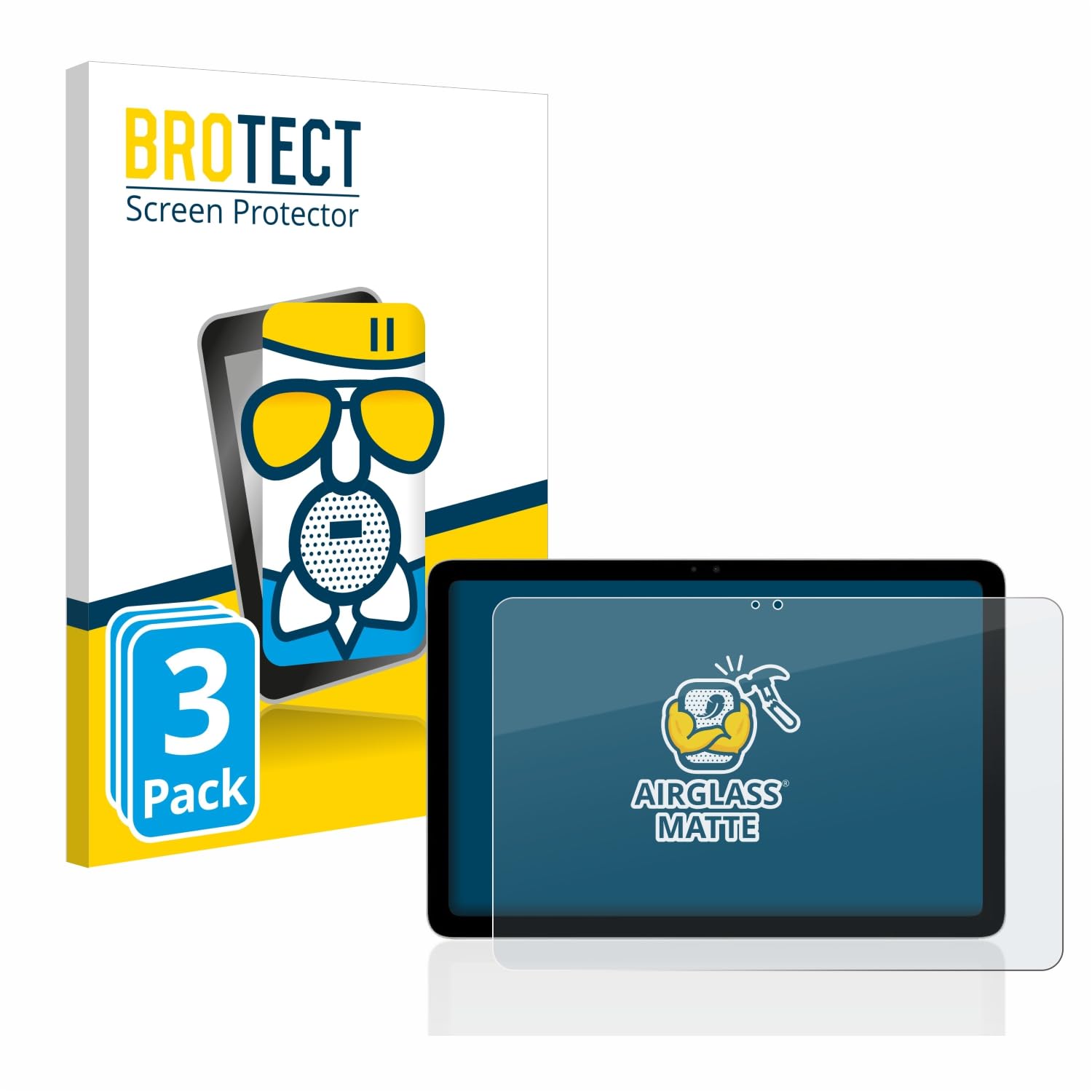 brotect 3 Pezzi Pellicola Vetro per Google Pixel Tablet | Opaca Protezione Schermo Made in Germany, Anti-Riflesso Durezza 9H Anti-Graffio