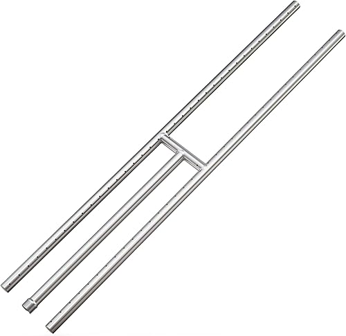 Onlyfire - Chimenea de acero inoxidable para fogata de gas natural y propano y chimenea, 36 x 6 pulgadas, quemador H rectangular para interiores y