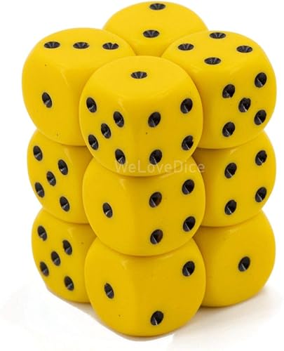 DND - Juego de dados Chessex D&D de 0.630 in, juego de dados poliédricos de plástico opaco amarillo y negro, dados de mazmorras y dragones, incluye