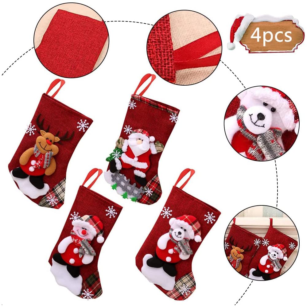 Szhhrxi Nikolausstrumpf 40cm - Weihnachtssocken Zum Befüllen Rot+Grün