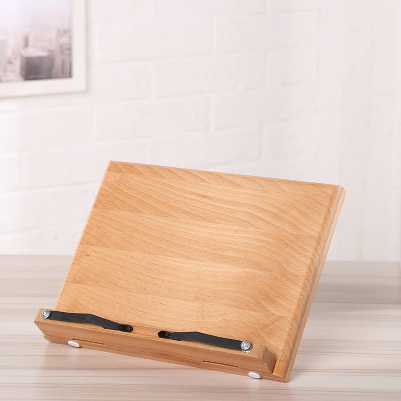 Adjustable Wooden Book Stand - Desktop Reading Holder For Books, Table – More Angle