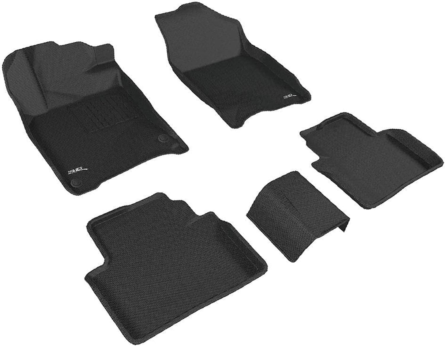 3D MAXpider All-Weather Floor Mats for Honda Civic 2016-2021 Custom Fit Car Floor Liners, Kagu Series (1st & 2nd Row, Black)
