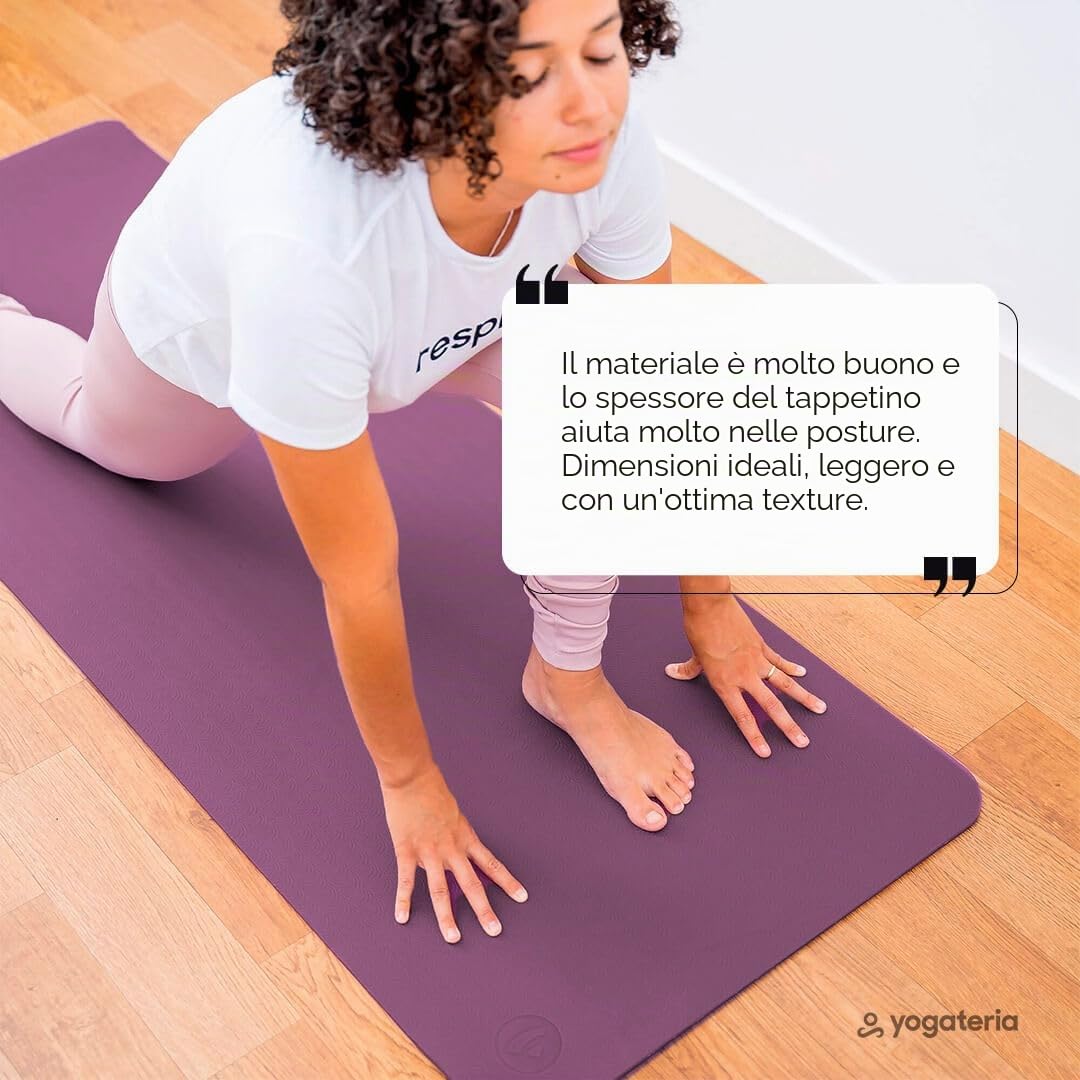 Lotus Pro Tappetino da yoga per ginnastica, pilates, fitness, tappetino in TPE morbido e antiscivolo, ipoallergenico, 100% riciclabile