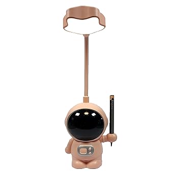 V2fashion Astronaut Rechargeable ABS Plastic Table Top Desk Led Lamp and Pen Plug Function for Home, Office, School and Travel Pack of 01