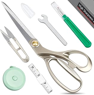 Fabric Scissors All Purpose: 10.5" Heavy Duty Scissors (Med. Weight) with Sheath, Ultra Sharp Dressmaker Shears, Professional Tailor Sewing Scissors for Fabric, Upholstery, Leather Cutting
