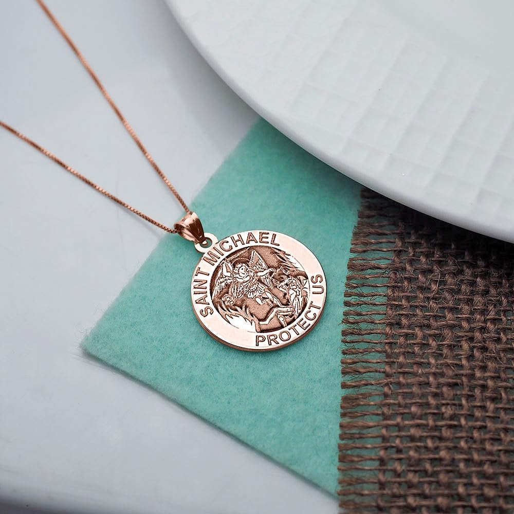 PicturesOnGold.com Saint Michael Religious Medal - 2/3 Inch Size of Dime, Sterling Silver - Image 8