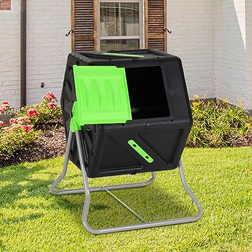 Xichuzi Compostador Giratorio Polipropileno 60x58x74 cm 105 L, Compostadora Organica Jardin, Vermicompostador, Composteras Huerto, Compostera Domestica
