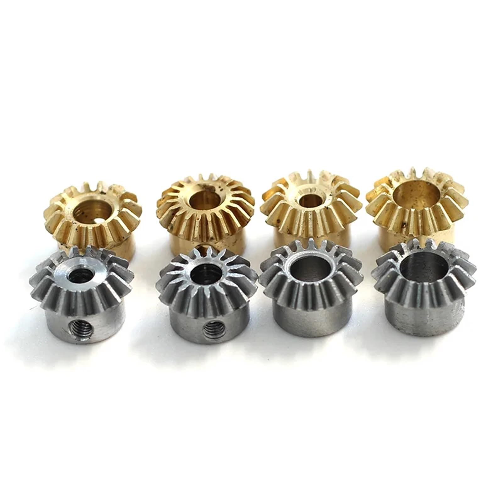 Engrenage conique 0,5 matrice 20 dents trou 3 mm 90 transmission bricolage cuivre acier 1 pièce(Hole2(no screw hole),20T(copper))
