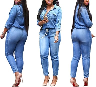 Sexy Sleeveless Bodysuit Denim Romper 