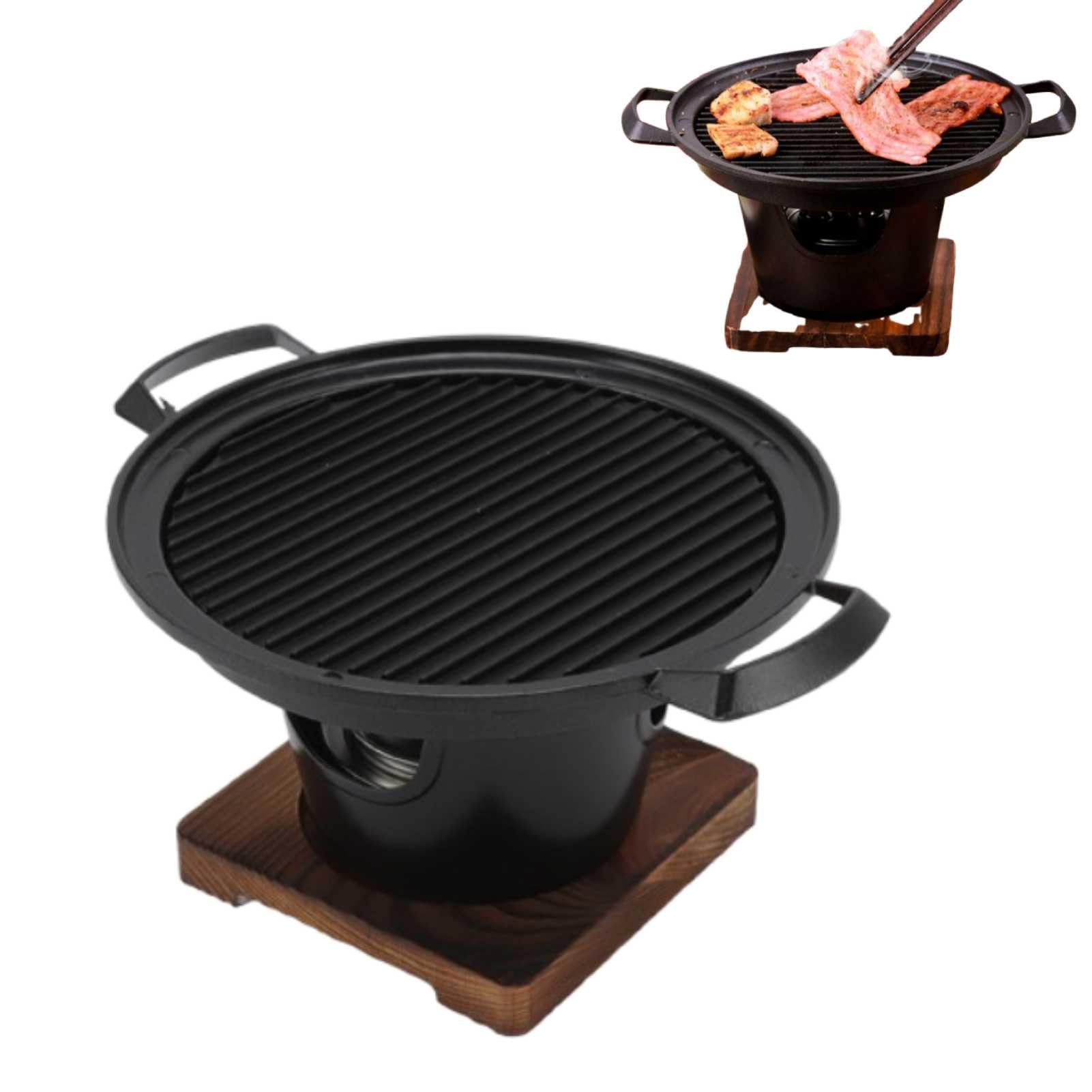 Griglia a carbone portatile in legno, fornello per barbecue per famiglia giapponese, piccola griglia per barbecue da tavolo senza fumo per casa da campeggio