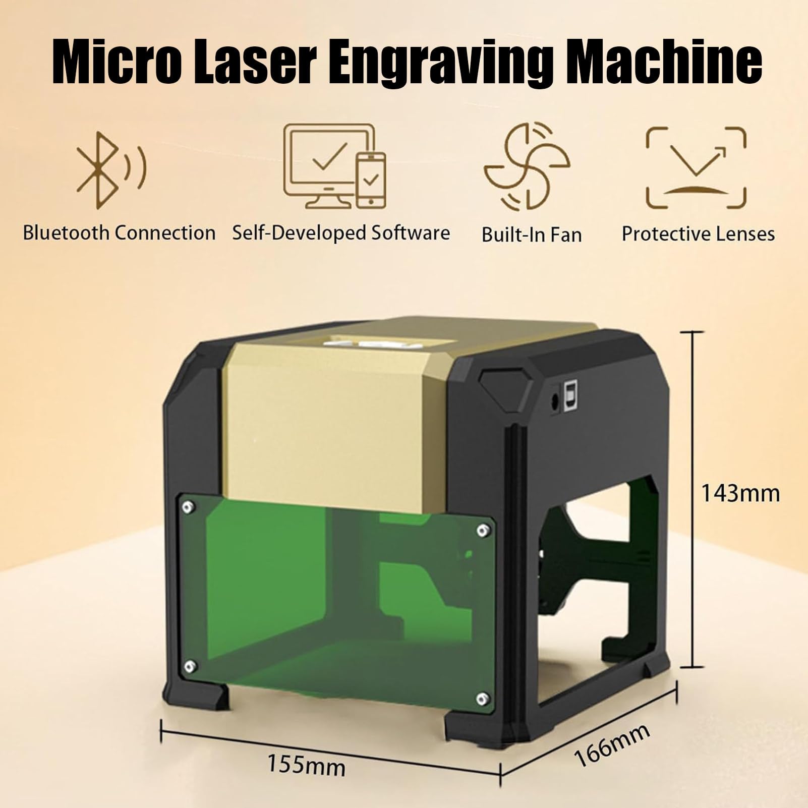 Mini incisore laser portatile e taglierino, ideale per principianti, funziona offline su vari materiali tra cui metallo, pelle, acrilico, vetro e feltro