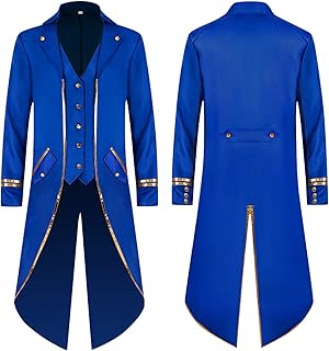 Men's Hooded Trench Coat Gothic Vintage Men's Tailcoat Costume Halloween Party Cosplay Uniform Vintage Windproof Coat Steampunk Vintage Tailcoat Trench Coat Gothic Medieval Tailcoat Jacket