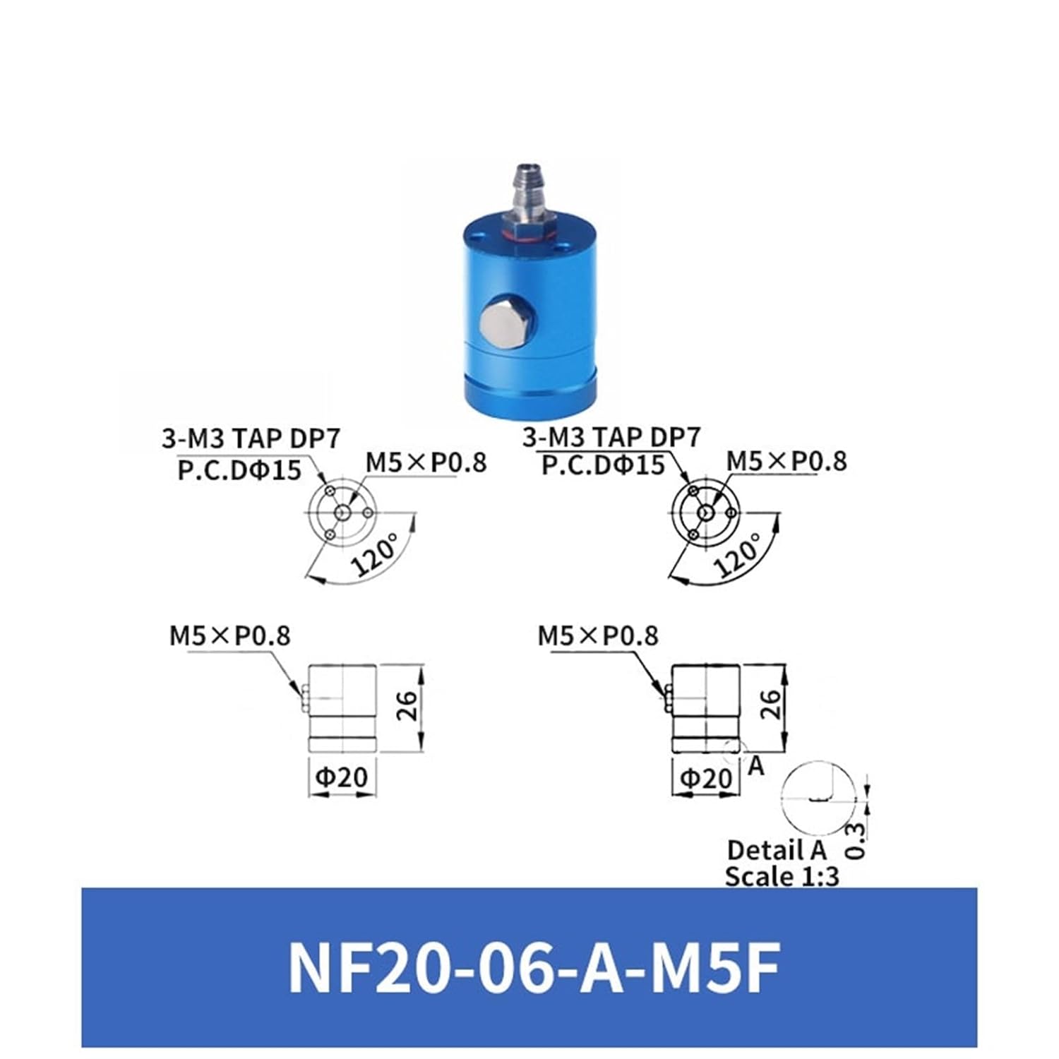 1PCS Gripper NF20-06-A-M5F NF40-06-A-18F NF60-06-A-18F Aluminum Alloy Metal Non-Contact Vacuum Suction Cup(NF20-06-A-M5F)