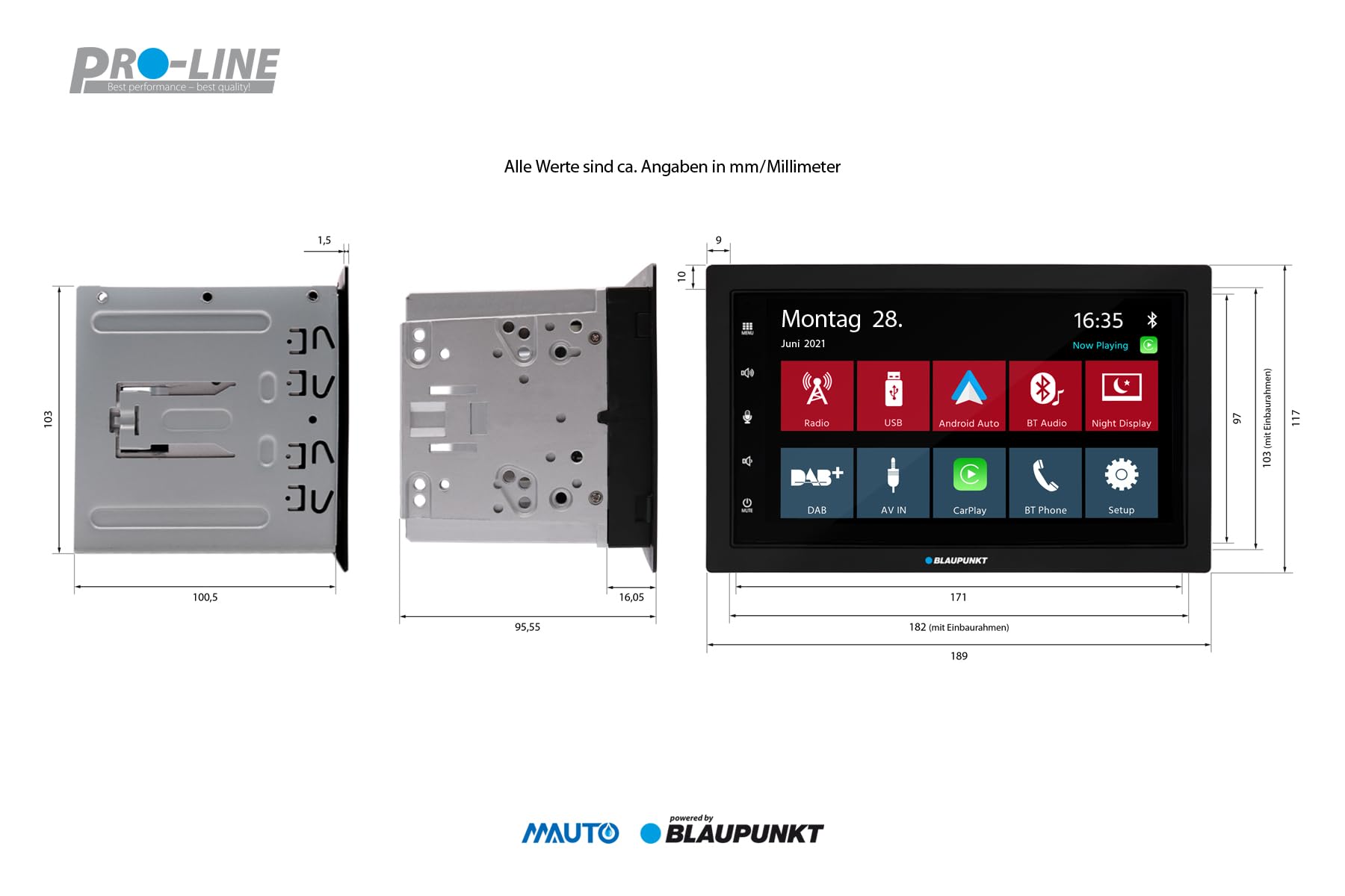 Blaupunkt Mannheim 600 DAB Ampli-tuner Multimédia 2 DIN Android Auto Port Pour Commande Au Volant Connexion Possible A Une Camera De Recul Ap C588052 71248904