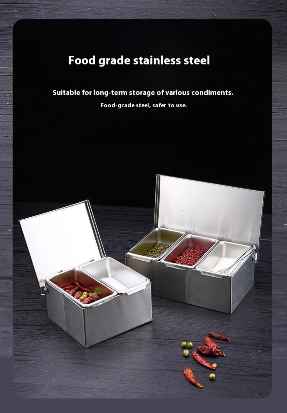 Contenitore per alimenti in acciaio inox 304 con coperchio versatile Se nizer e scatola di frutta con griglia interna rimovibile per uso pizzeria