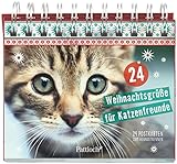 24 Weihnachtsgrüße für Katzenfreunde: Kartenaufsteller