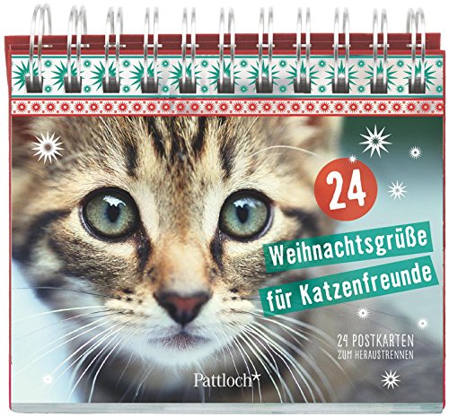 24 Weihnachtsgrüße für Katzenfreunde: Kartenaufsteller