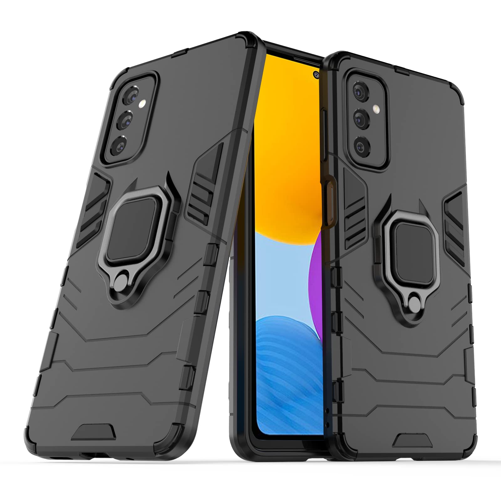CEDO Rugged Samsung Galaxy M52 (5G) Defender Case | Rotating Ring Holder & Kickstand in-Built | Military Grade Armor | Bumper Back Cover (Black) (B09KRMMNVZ) Amazon Price History, Amazon Price Tracker