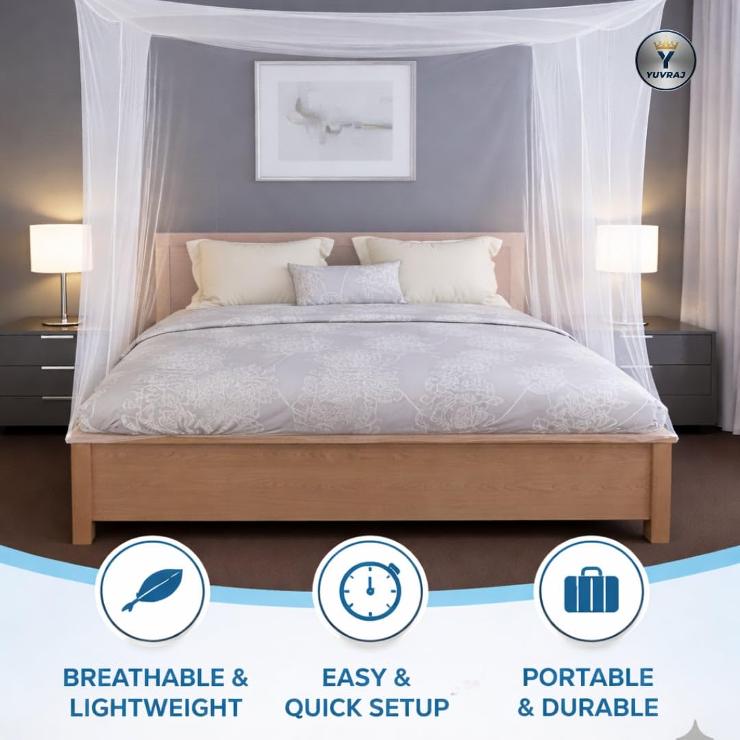 Mosquito Net for Bed - Breathable & Foldable -8