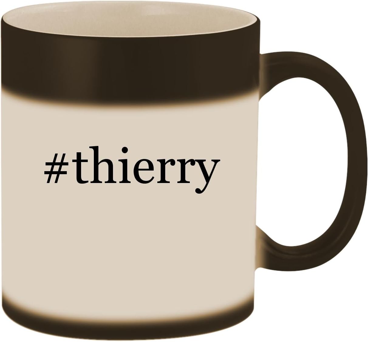 #thierry - 11oz Ceramic Color Changing Heat Sensitive Coffee Mug Cup, Matte Black
